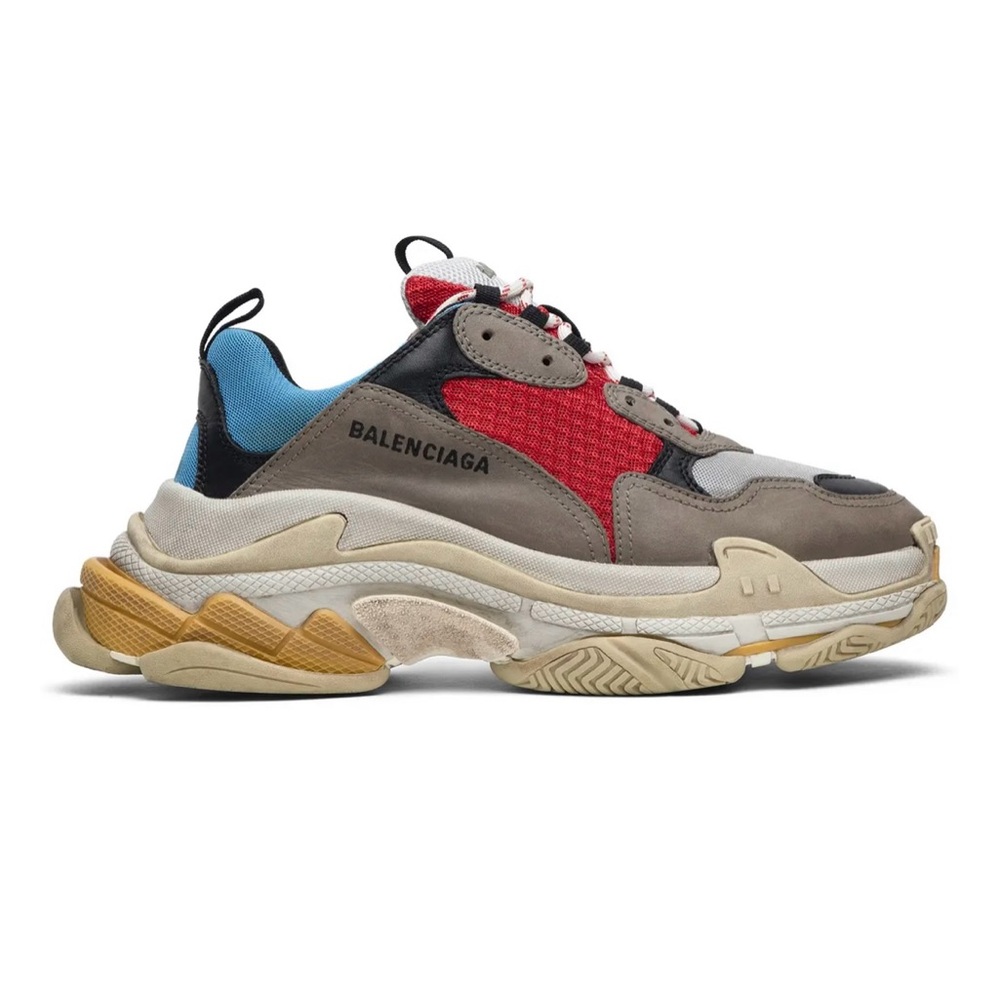 Balenciaga Triple S Sneaker 'Blue Red' 2018 Mens Fashion Shoes Size 12 NEW - Picture 4 of 14